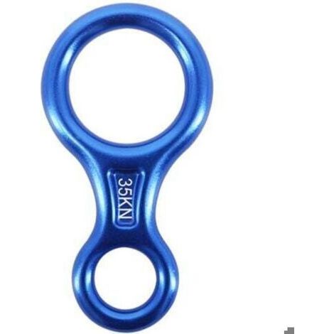 35kN rappel huit(Bleu), dispositif de rappel escalade 8 Descendeur pour diamètre de corde 8-13 mm