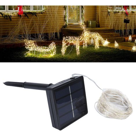 300 LED-Solar-Lichterkette, IP44 wasserdicht, warmweiß, 32 m, für die Dekoration von Garten oder Hof (1/5)