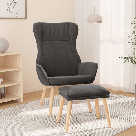 Teenpull – Relaxsessel mit Hocker Dunkelgrau Stoff (1/5)