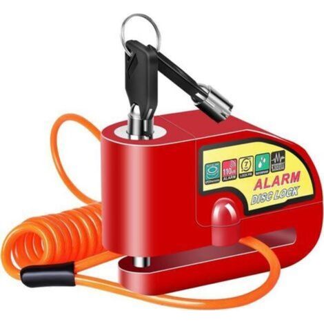 Antivol Moto Bloque Disque Frein Alarme 110db, Renforcé, Étanche, pour 6mm Universel Moto Scooter Vélo Electrique (1/4)