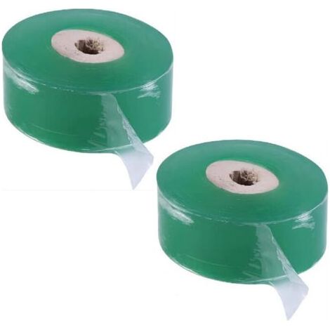 Ruban de greffe de 2 pièces, film de greffe biodégradable Ruban de greffe de barrière d'humidité transparent pour fleurs de plantes d'arbres de pépinière de jardin 100 m x 2 cm- (1/4)