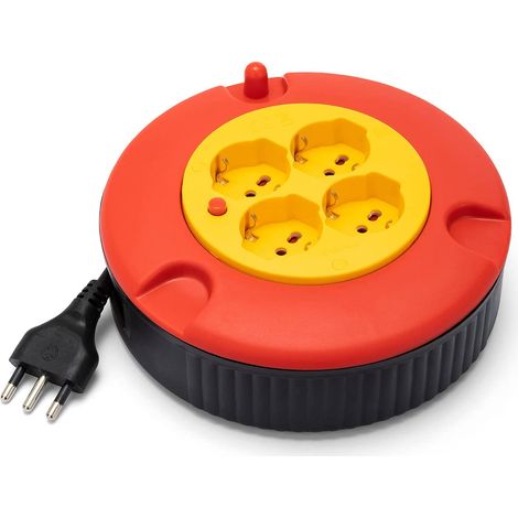 AVVOLGICAVO DOMESTICO 4 PRESE CAVO H05VV-F3G1.0MM2 5M CE