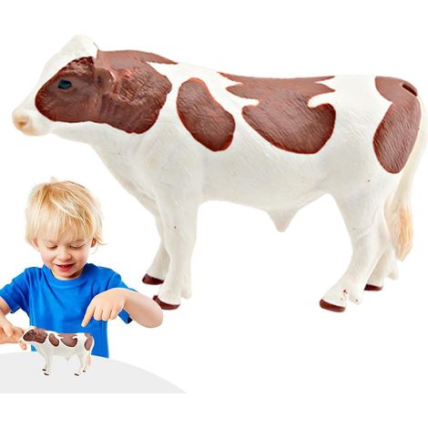 Statue de Bureau Vache de Ferme Statuettes Animaux Ferme Sculpture Réaliste Sculpture Éducative, Figurines Animaux De La Ferme, Statue Vache pour Décoration (1/5)