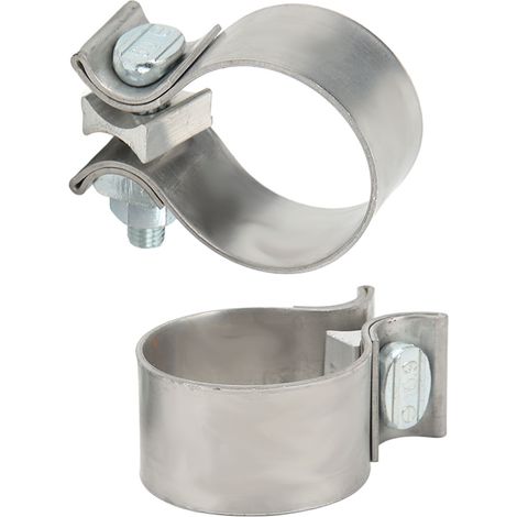 2 colliers de serrage pour raccord bout à bout d'échappement, en acier inoxydable 304, pour tuyau de 2 pouces. (1/5)