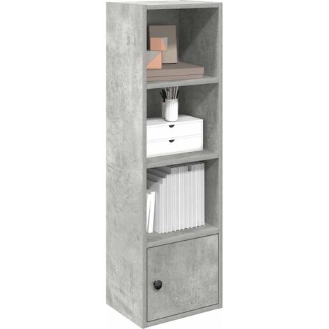 Bücherregal Betongrau 31x24x102 cm Holzwerkstoff
