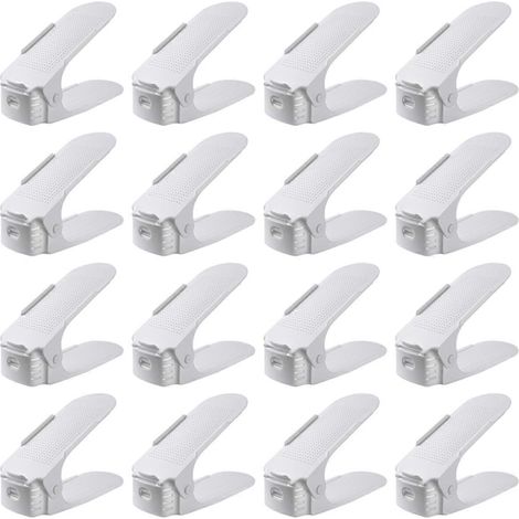 Organisateur de rangement pour chaussures (16 pièces), blanc (1/5)