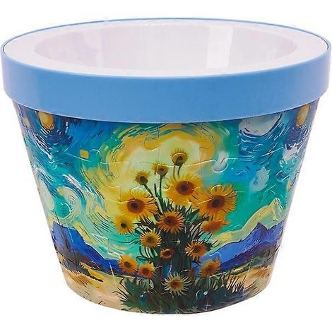 3D-Puzzle-Blumenvase zum Selbermachen, dekorativer Blumentopf, künstlerische Vase, Wohndekoration für Kakteen B (1/5)