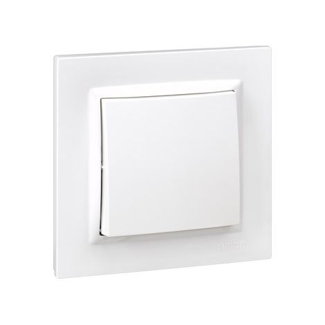 Interrupteur Double Blanc Simon Double Interrupteur, Finition Blanche, Cadre Inclus - Simon