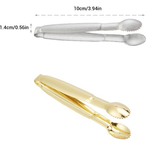 3-teiliges Set Mini-Servierzangen aus Edelstahl für Zucker, Teebeutel und andere Küchenutensilien (1/4)