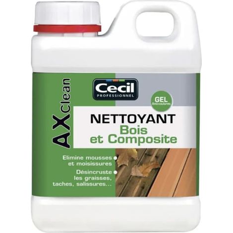 Nettoyant CECIL AX Clean 1 L – Dégraissant gel anti-coulures pour terrasses et bardages – Ne modifie pas l'aspect du support