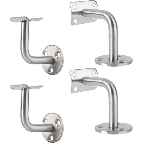 4 supports en acier inoxydable, support mural en acier inoxydable, support pour tube de rambarde murale à 90° (1/5)