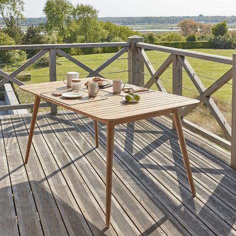 Table de jardin en teck massif 4/6 places (1/5)