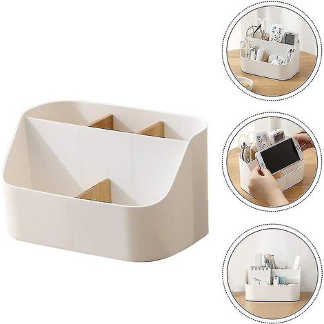 Schreibtisch-Organizer aus Kunststoff, Kosmetik-Organizer, Make-up-Aufbewahrungsbox, Fernbedienung (1/4)