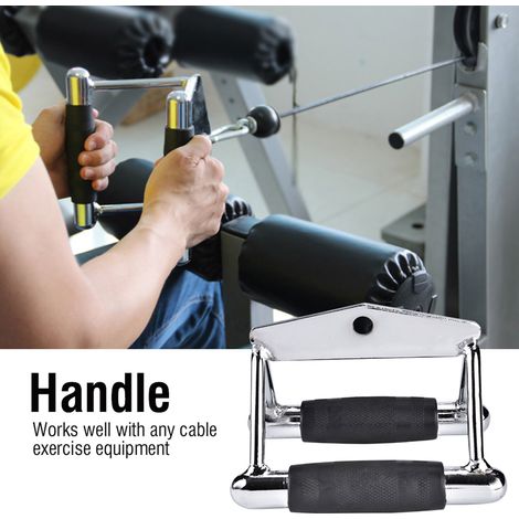 Barre triangulaire de traction en acier durable avec poignée et accessoire pour câble d'entraînement en salle de sport (1/5)