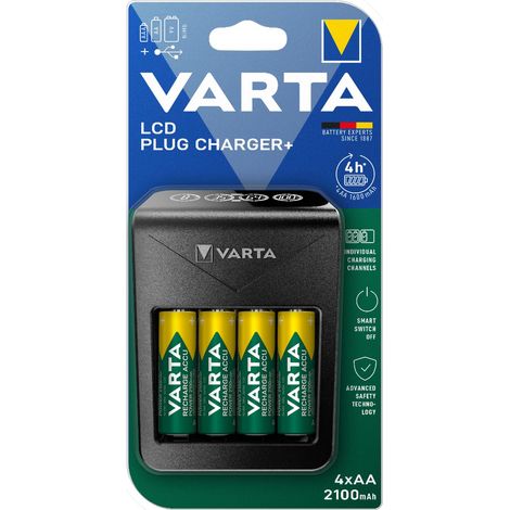 Varta LCD-Schnellladegerät + 4 wiederaufladbare AA-Batterien (2100 mAh) (1/5)