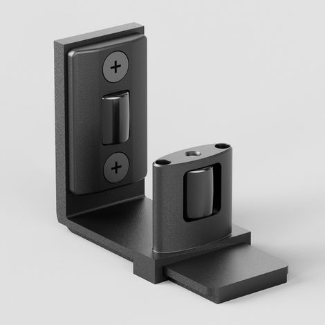 Ajustable Guide de Plancher Noir Guide Inférieur Pour Porte en Bois Coulissante Mur/porte (1/5)