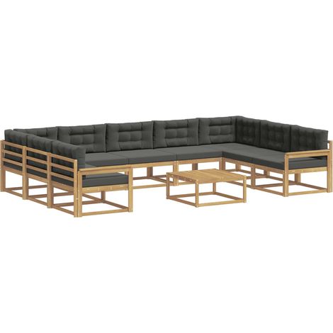 Conjunto de sofás de exterior 10 uds. Blanco y Antracita vidaXL (1/5)