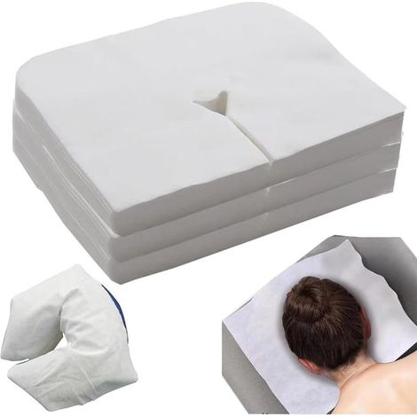 Housses d'Appui-Tête pour Table de Massage - 100 Feuilles de Protection pour Coussin d'Appui,Housses De Repose Visage pour Femmes pour Maison Voyage Beauté Routine Quotidienne Spa Et Salon (1/5)