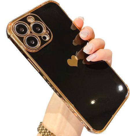 Custodia rettangolare antiurto con angoli rinforzati per iPhone 13 Pro Max, caratterizzata da ritagli precisi, un design elegante, protezione completa della fotocamera e una cornice flessibile in TPU.