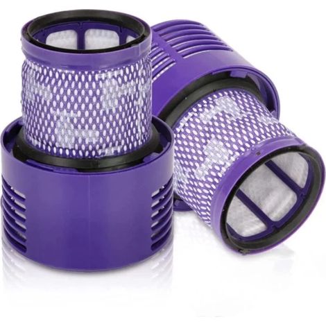 2 Paquet Lavables Réutilisables Filtre de Remplacement pour Dyson V10 Cyclone Animal Absolute Motorhead Total Clean Pro Extra Aspirateur Sans Fil avec Brosse de nettoyage