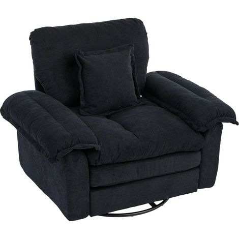 Fauteuil pivotant 360° en chenille grand format avec coussin de soutien, fauteuil d'appoint confortable pour salon, chambre et enfant (1/5)