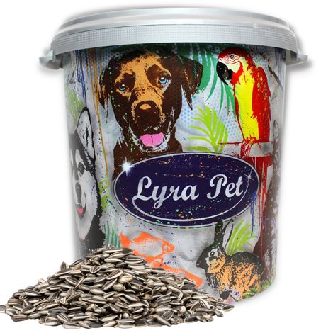 10 kg de graines de tournesol rayées Lyra Pet® Nouvelle récolte en bac de 30 L