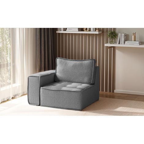 Sessel SANDE 1-Sitzer Modul Stoff Raven Grau Seite Links (1/5)