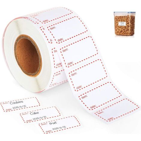 5002 etiquetas para congelador en rollo, 50 x 25 mm, autoadhesivas, para alimentos, ideales para el hogar o restaurante. (1/5)