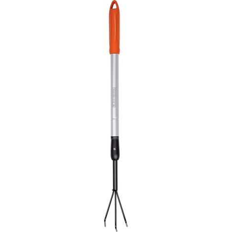 Râteau Jardin avec Manche Telescopique - Haute Réglable de 77 à 112 CM - Outillage de Jardin - Acier au Carbone/Aluminium - Noir (1/5)