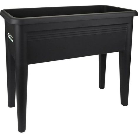 Elho – Table de culture XXL 75,5 x 36,5 x 65,1 cm – Noir vif – Surélevée pour balcon ou terrasse – Matériaux durables