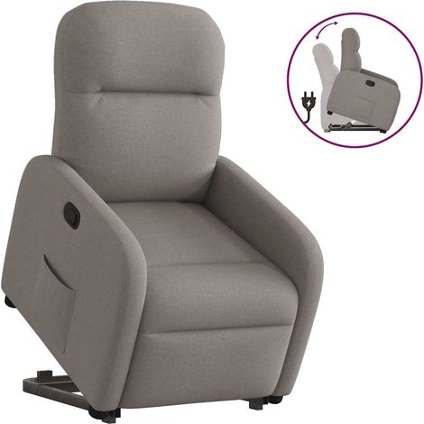 Relaxsessel mit Aufstehhilfe Taupe Stoff