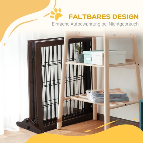 Barrière de sécurité pour chien, grille de protection autoportante avec pieds 185 x 71 cm, bois, barrière pour chien, barrière d'escalier, grille de séparation pour chien pour escaliers, portes, cuisi (1/5)