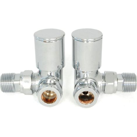 West Milan Corner Radiator Valves Pair Chrome (1/5)