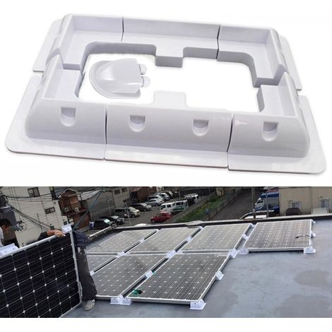 Solarpanel-Halterungen, ABS-Kunststoff, Eckhalterung ohne Bohren, Montagesatz für Dach, Wohnmobil, Boot (weiß (7 in 1))