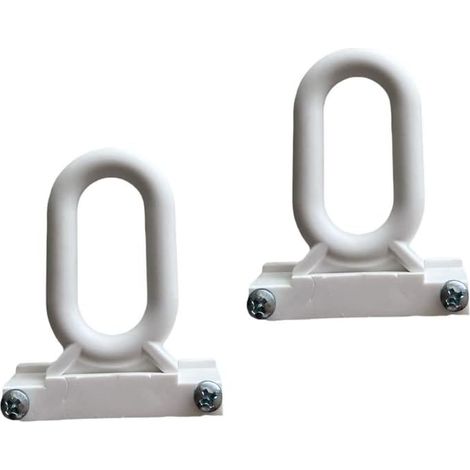 TENDAGGIMANIA® Ganci per Tende da Sole a Caduta - in PVC - 1 Coppia di Ganci universali Completa di Viti- Colore Bianco (1/2)