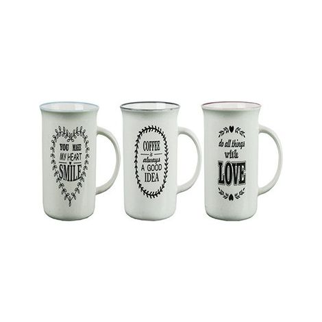 Tazza da latte mug tazzone per prima colazione in porcellana 350ml (1/4)