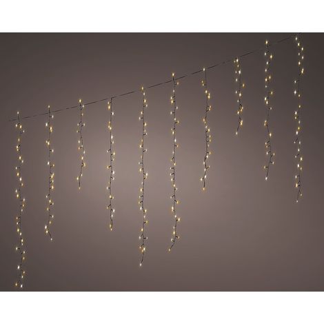 Blinkender led-Vorhang, 256 Leds, 375x60cm warmweiß. lumineo