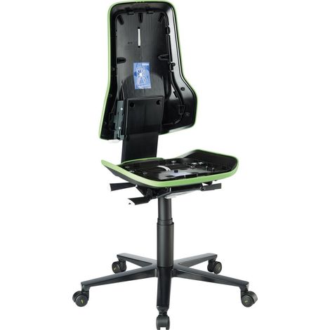 bimos Arbeitsstuhl ESD Neon 2, grün Sitzhöhe 450-620 mm mit Rollen, ohne Polster (1/5)