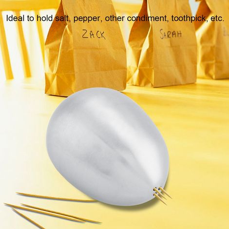 Poivreuse/pot à épices en acier inoxydable en forme d'œuf (3 trous) (1/5)