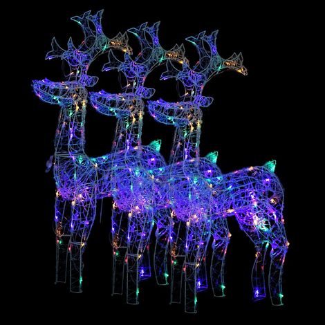 Rennes de Noël Lumineux LED Décoration Extérieur Intérieur Acrylique Multicolore Lot de 3, 7.32kg (1/5)