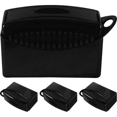 4 applicateurs lustrant jantes/pneus noirs, éponges mousse réutilisables avec couvercle