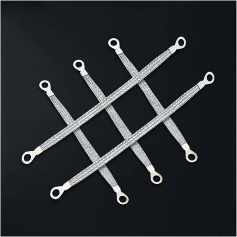 Bande de Mise à la Masse, Cuivre Tressé Sangle De Terre De Cuivre Plat Tressé, Moteur Bande de Mse à la Masse en Cuivre, Bande de Mise à la Terre Batterie Masse Bande Câble de Masse (1/4)