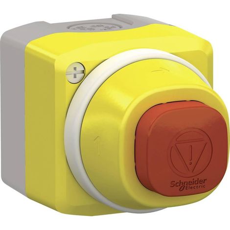 Schneider Electric XALK84W3BG Interruptor de paro de emergencia rojo amarillo