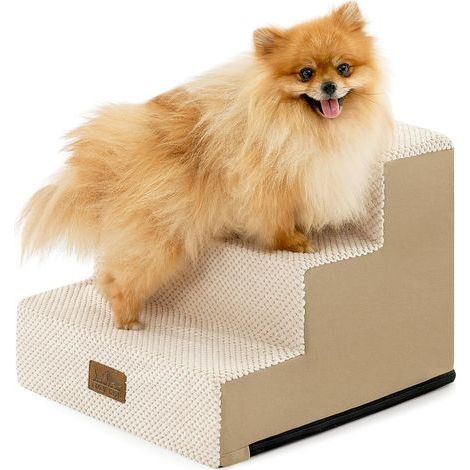 3-stufige Hundetreppe 40x45x35cm, rutschfester, waschbarer Bezug für Bett oder Sofa (1/5)