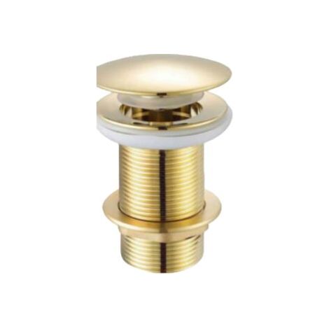 Bonde Push-open, aspect doré poli, BONDE DE LAVABO UNIVERSEL CLIC-CLAC，66mm (1/2)