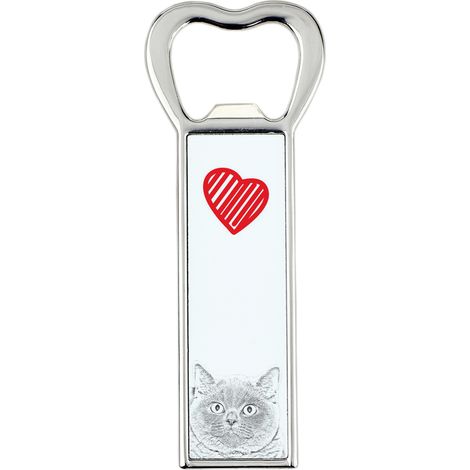 Apribottiglie British Shorthair con gatto, apri-frigo personalizzato, regalo unico per uomo di Art-Dog (1/5)