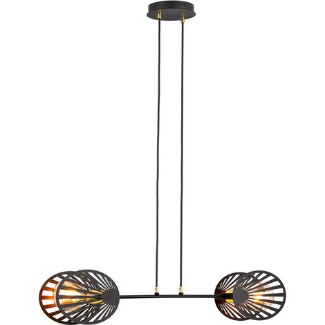 Lampada a Sospensione Playa, Acciaio verniciato a polvere, Nero, 83x100x14 cm (1/5)