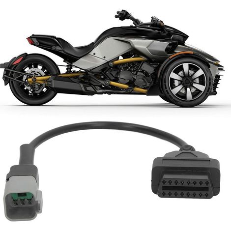 Adaptateur de câble de diagnostic, adaptateur 6 broches vers Obd2, Scanner de connecteur de câble OBD2 pour CAN‑AM moto vélo ATV (1/5)
