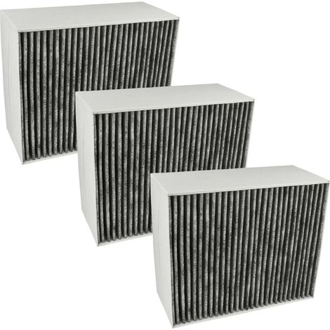 vhbw 3x filtro a carboni attivi compatibile con Siemens LF98BA540/02, LF98BA540/01, LF97GA532/03, LF97GA532/02 cappe aspiranti - 22,7 x 18,9 x 10 cm