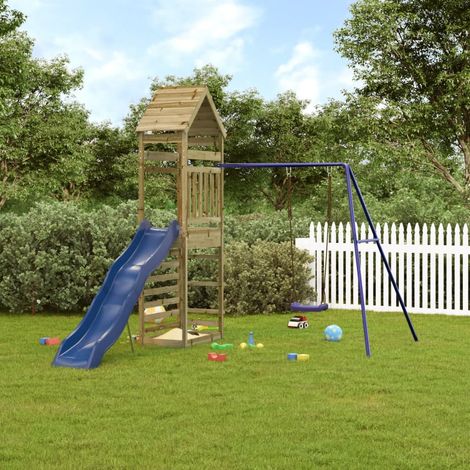 Aire de jeux d'extérieur,Maisonnette de jeu,Maison enfant bois de pin imprégné BDXN31198 (1/5)
